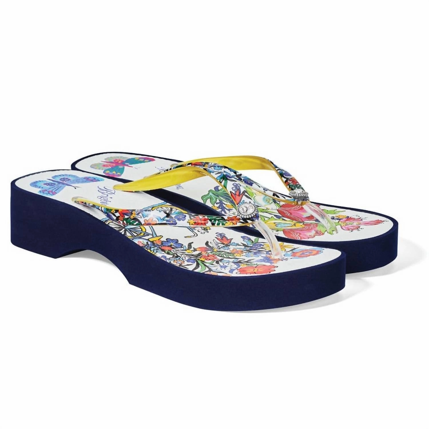 Sunny Skinny Strap Platform Flip Flops In Multi