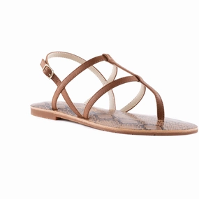 Super Woman Womens Vegan Leather Slingback Flat Sandals