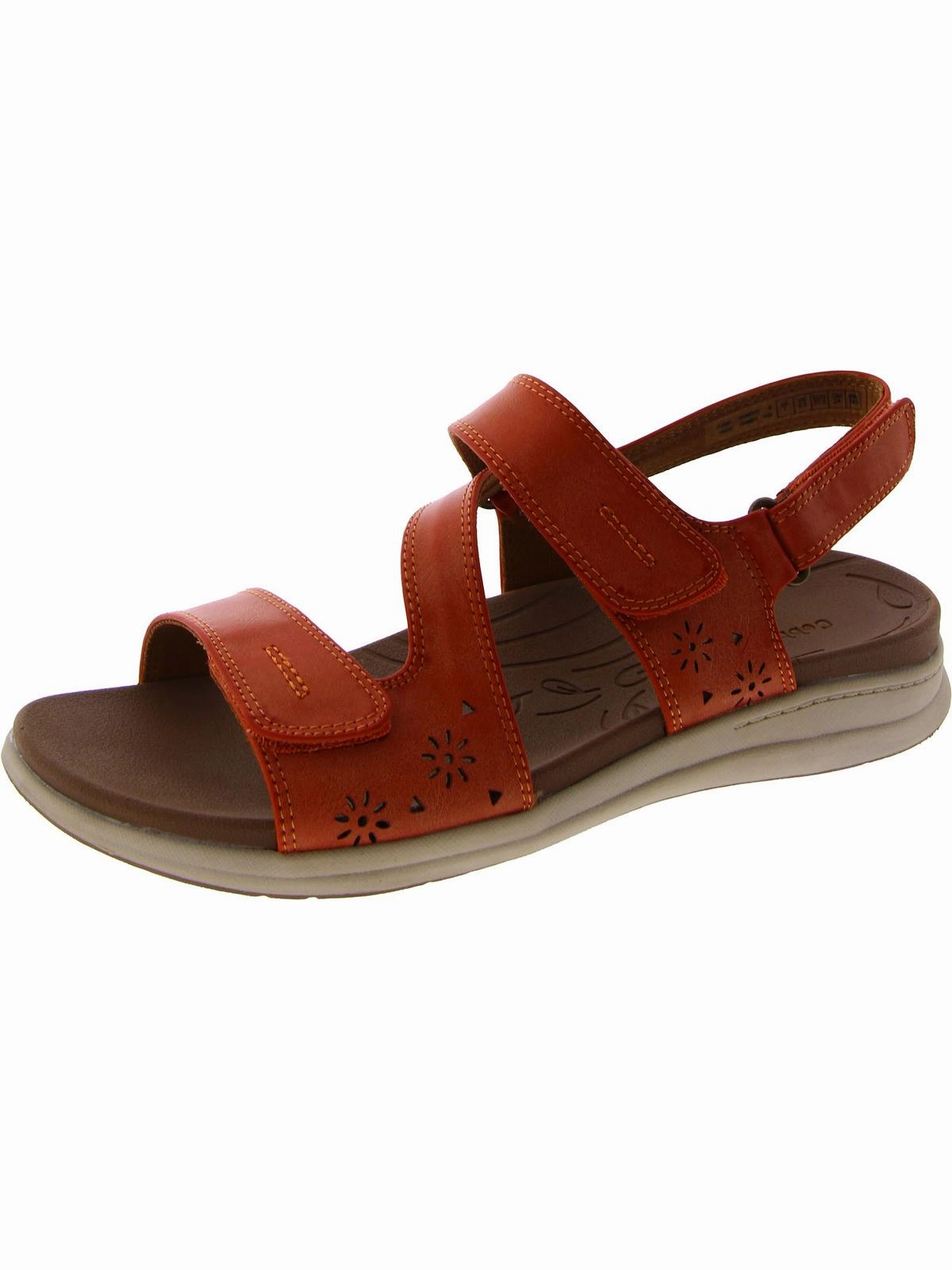 Tala Womens Faux Leather Asymmetric Slingback Sandals