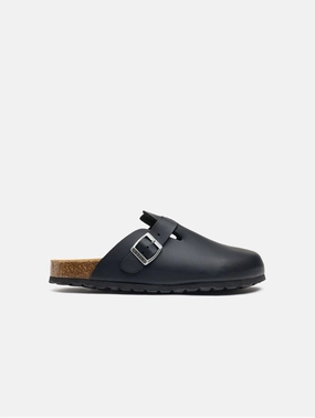 Taro Comfort Men's Vegan Footbed Sandals | Black