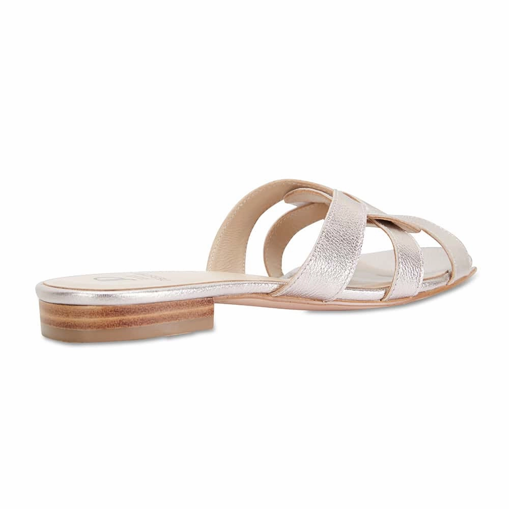 Tegan Slide in Soft Gold Leather