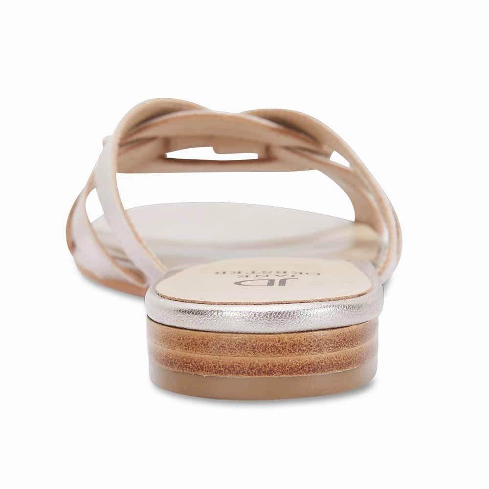 Tegan Slide in Soft Gold Leather