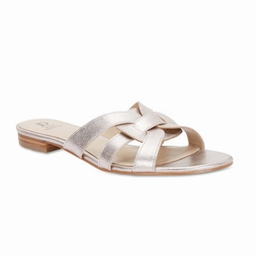 Tegan Slide in Soft Gold Leather
