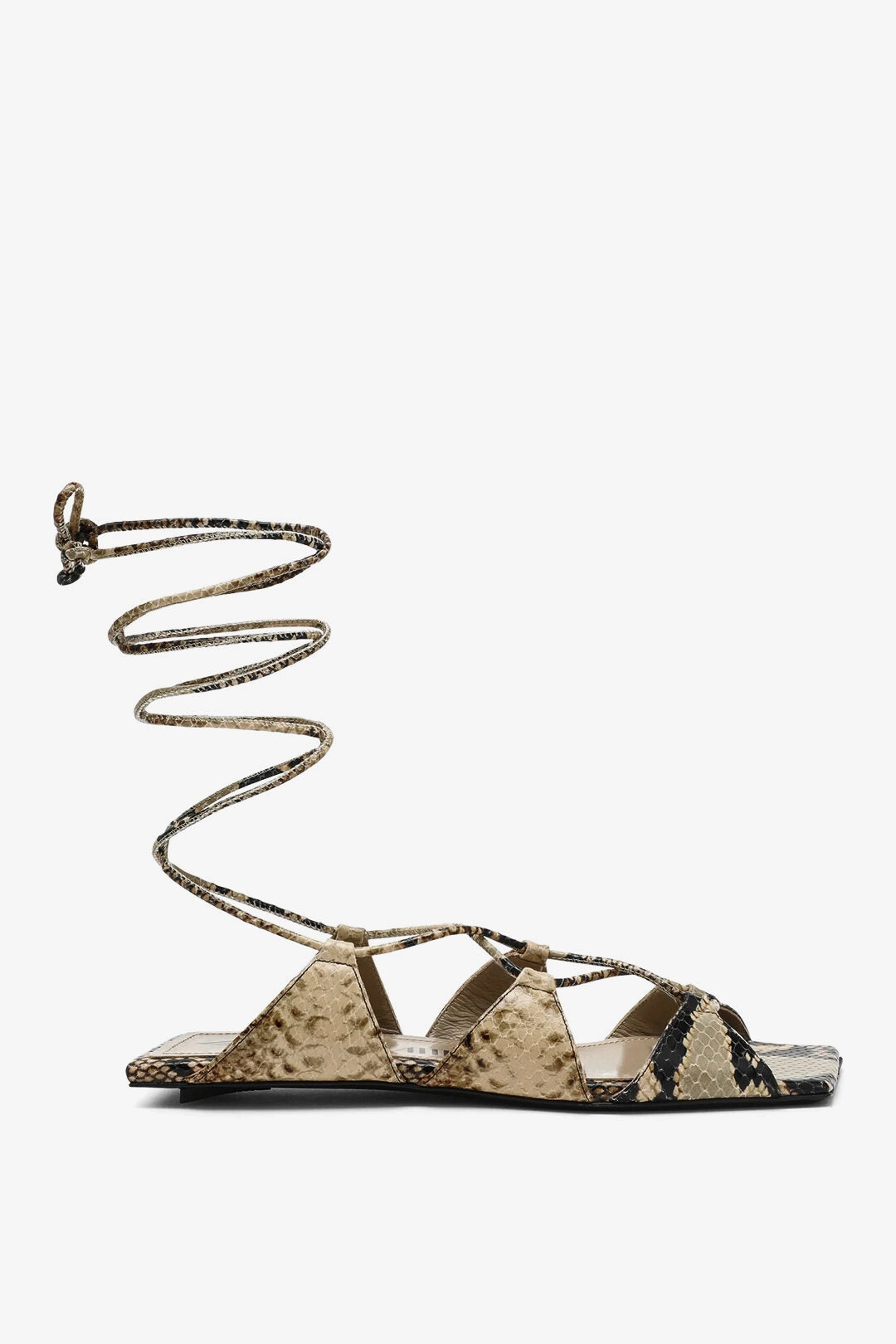 The Attico Lace-Up Renee Sandals With Snake Printed Leather