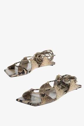 The Attico Lace-Up Renee Sandals With Snake Printed Leather