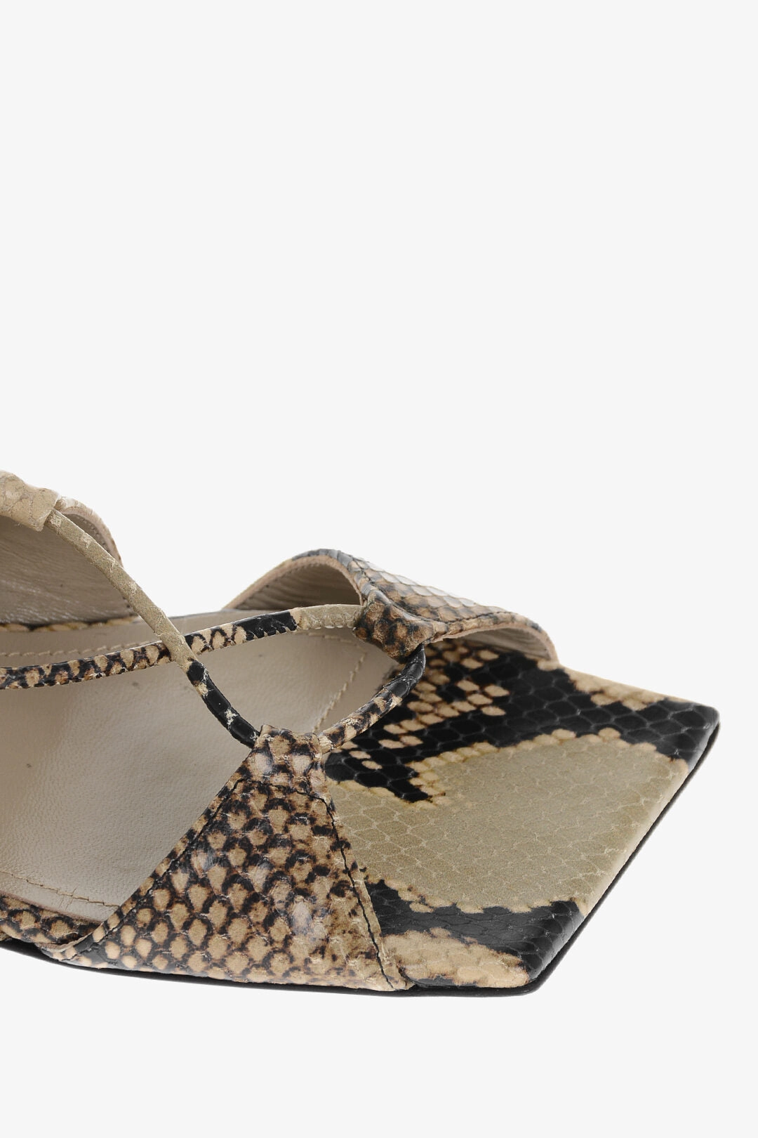 The Attico Lace-Up Renee Sandals With Snake Printed Leather
