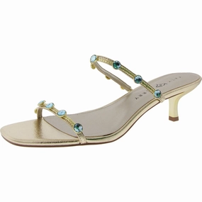 The Ladie Gemstone Sandal Womens Embellished Faux Leather Heels