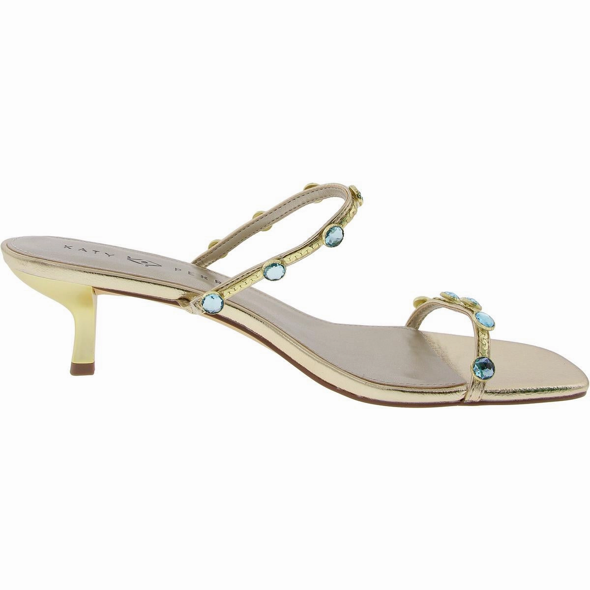 The Ladie Gemstone Sandal Womens Embellished Faux Leather Heels