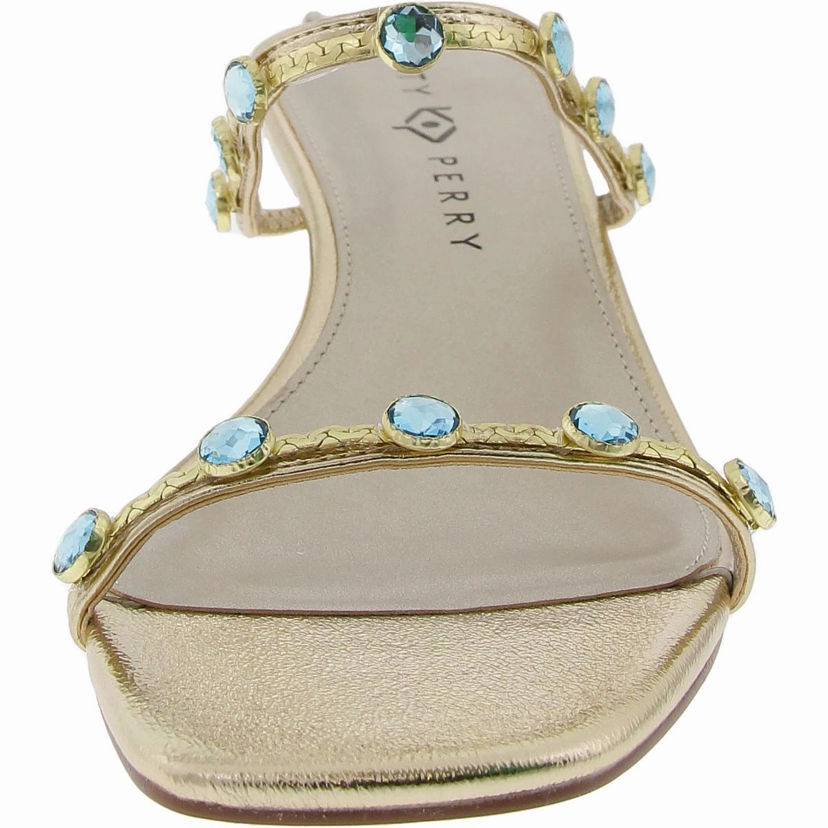The Ladie Gemstone Sandal Womens Embellished Faux Leather Heels