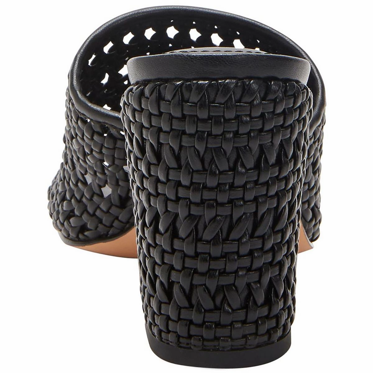 The Tana Slide Womens Woven Faux Leather Block Heel