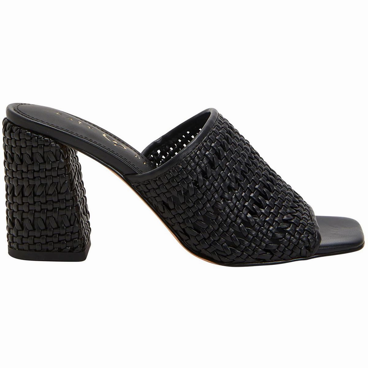 The Tana Slide Womens Woven Faux Leather Block Heel
