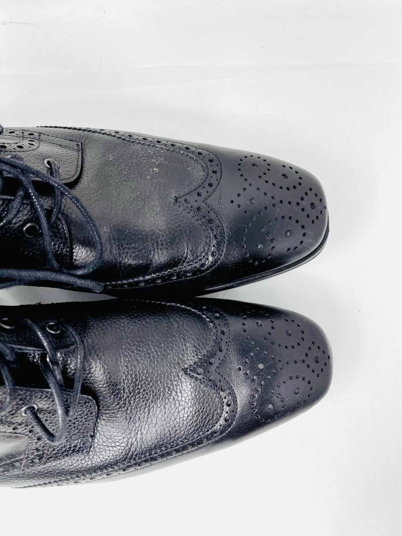 Thursday Size 9.5 Black Lace-Up Leather Men's Shoes Boots