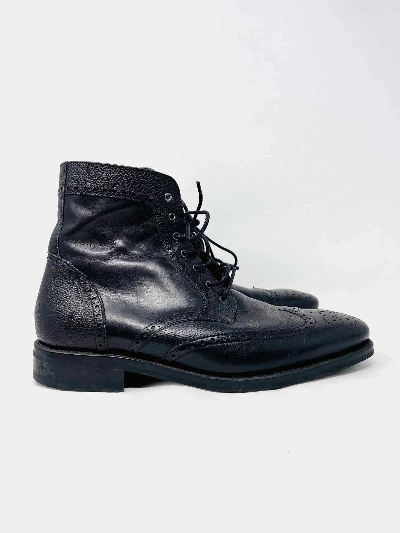 Thursday Size 9.5 Black Lace-Up Leather Men's Shoes Boots