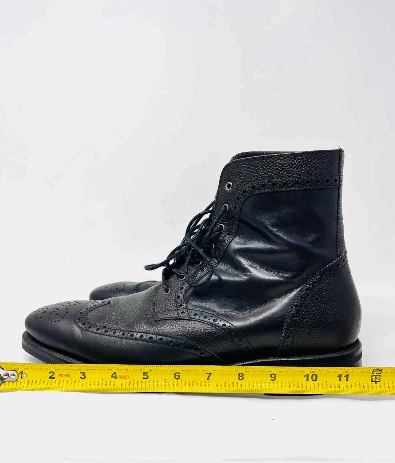 Thursday Size 9.5 Black Lace-Up Leather Men's Shoes Boots