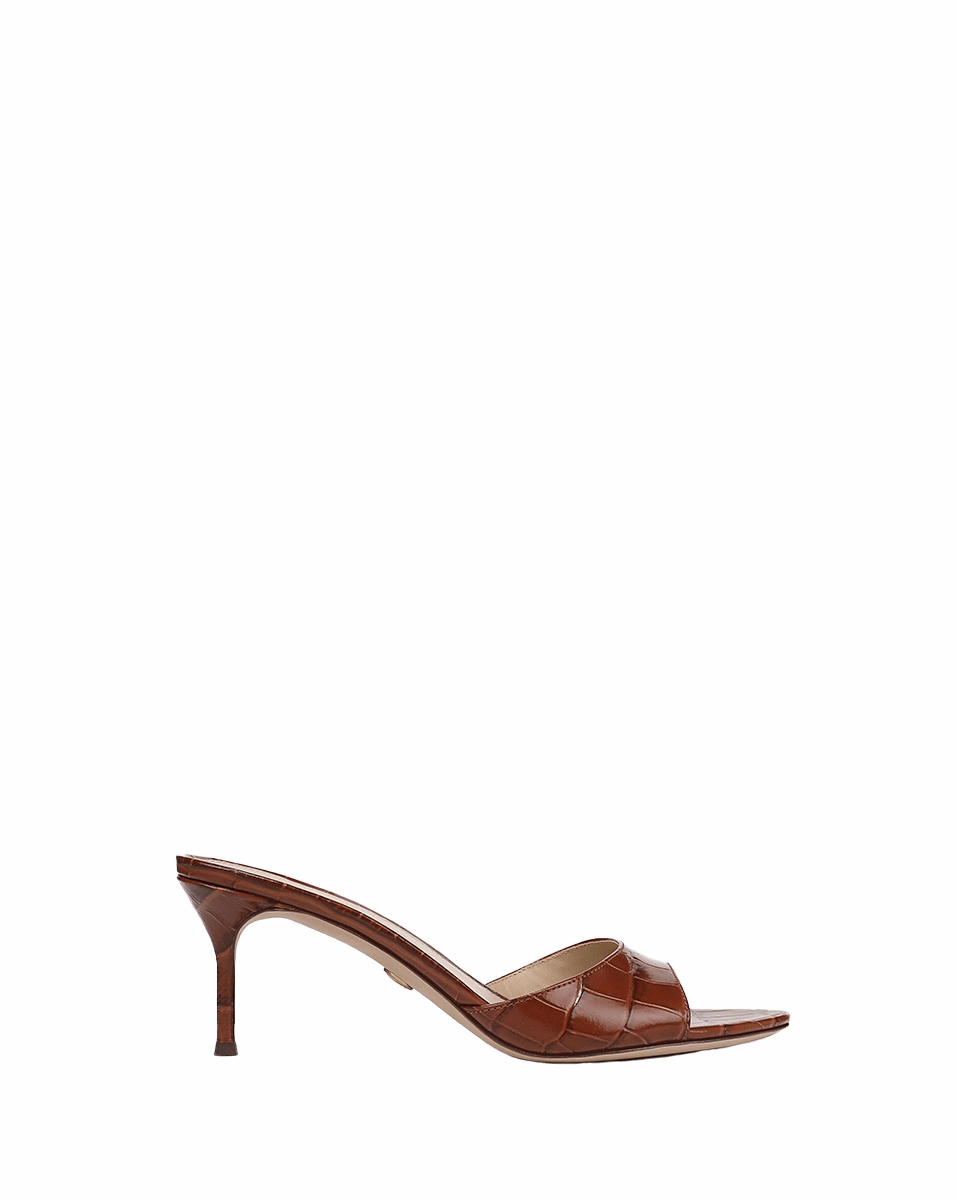 Tia Croc-Embossed Sandal