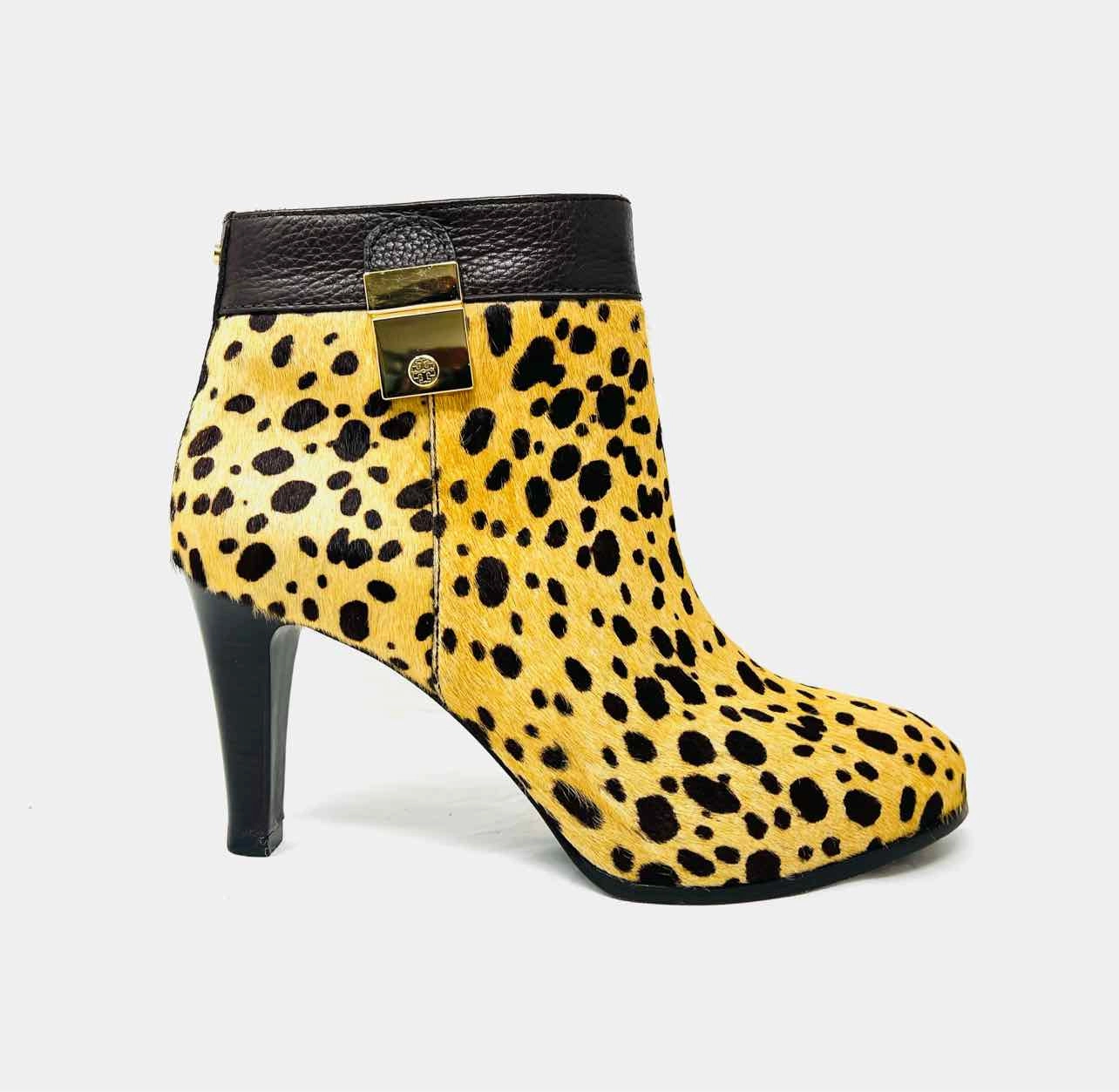 Tory Burch Size 8.5 Tan/Brown Animal Print Cow Hair W/ BOX!!! Ankle Boots