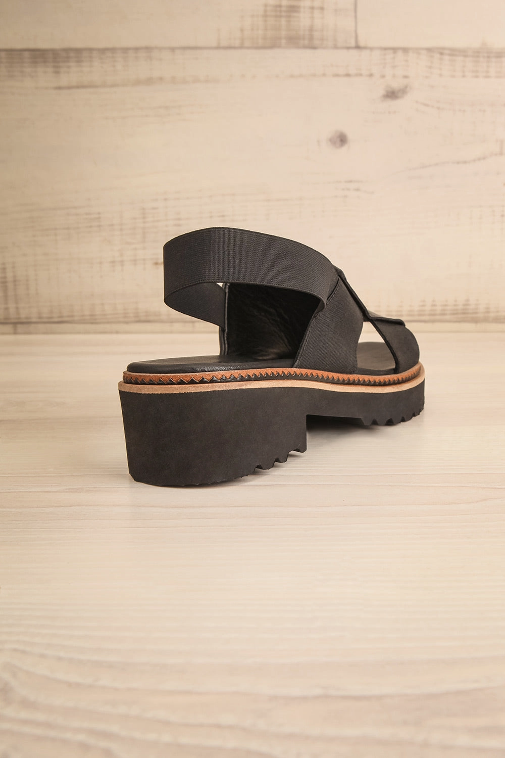 Turvey | Black Leather Open-Toe Sandals
