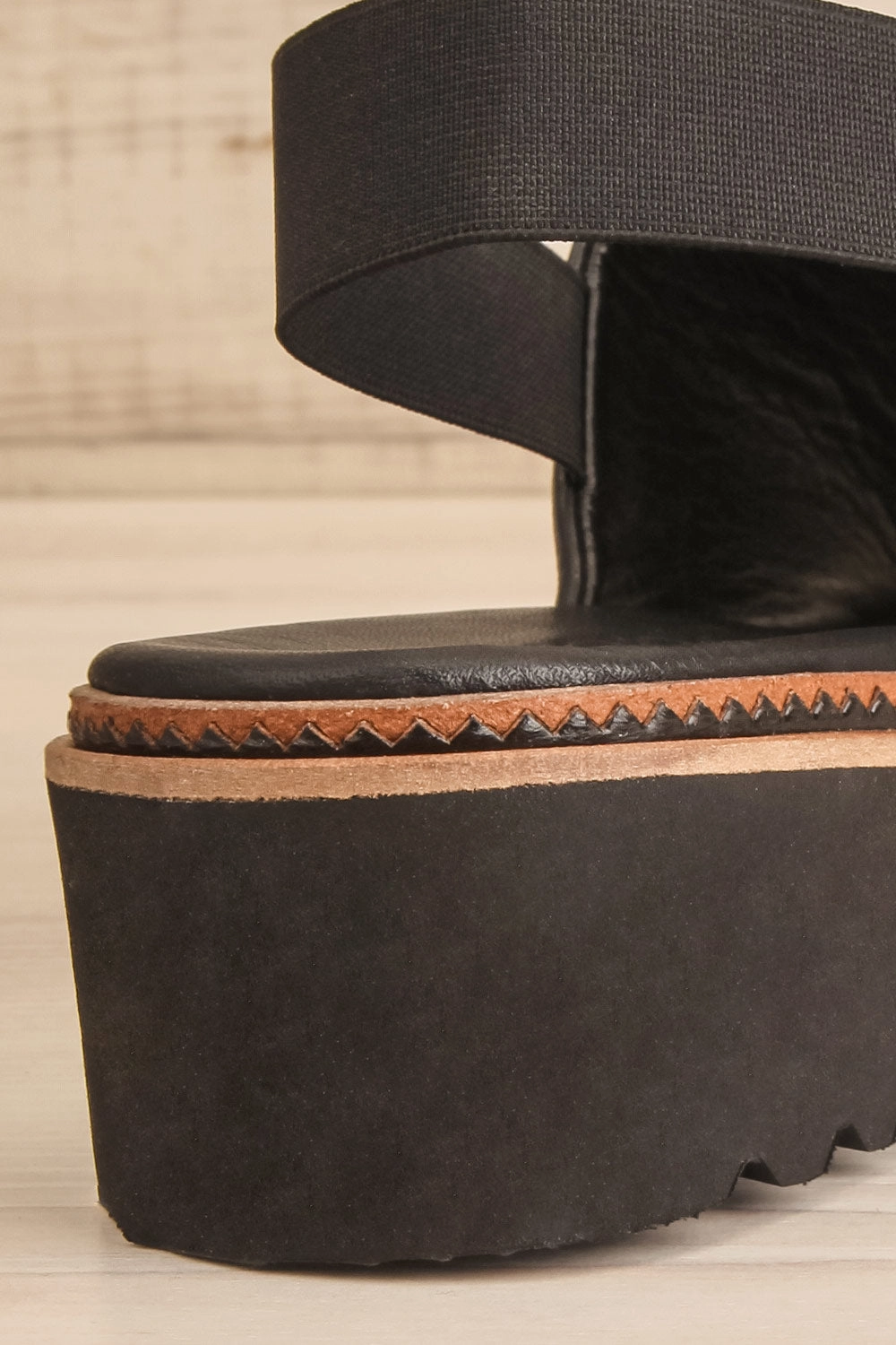 Turvey | Black Leather Open-Toe Sandals