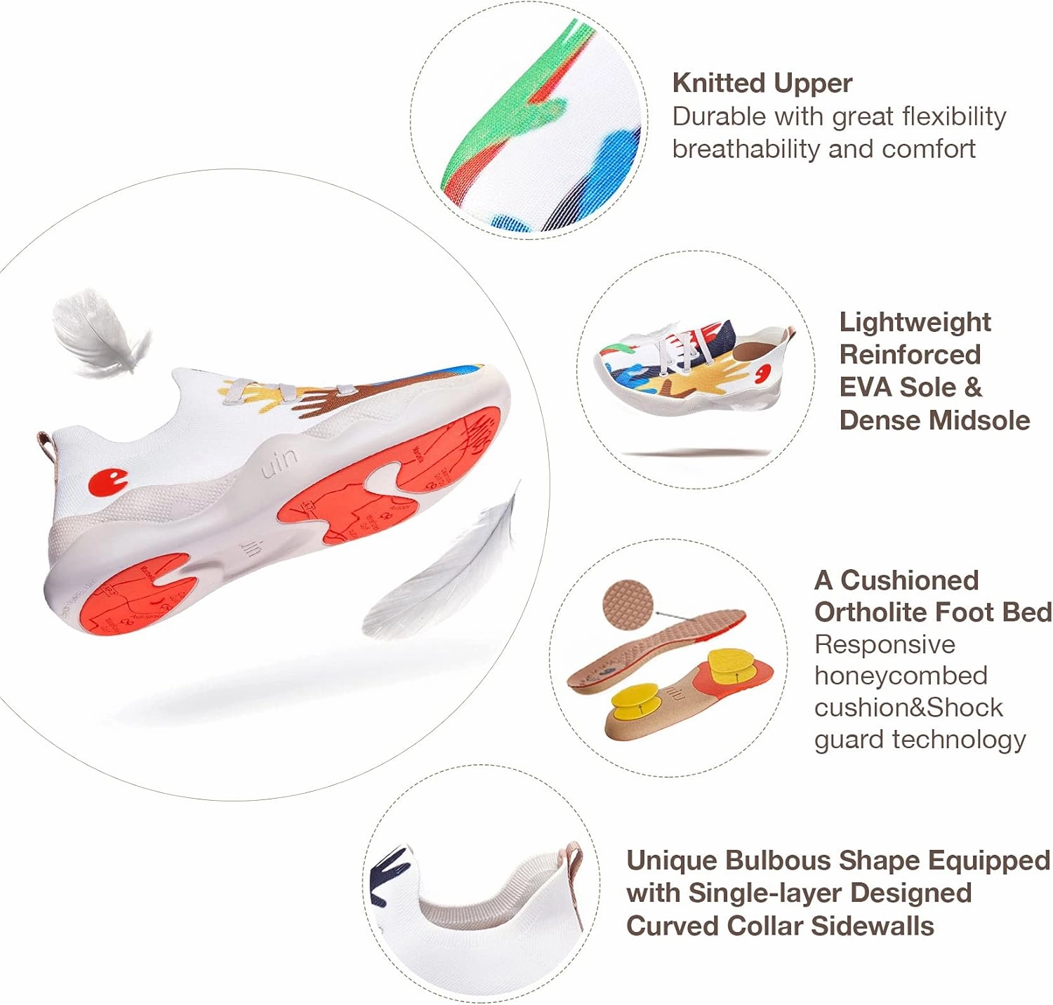 UIN Women's Fashion Sneakers Lightweight Walking Casual Slip Ons Comfortable Art Painted Athletic Travel Shoes