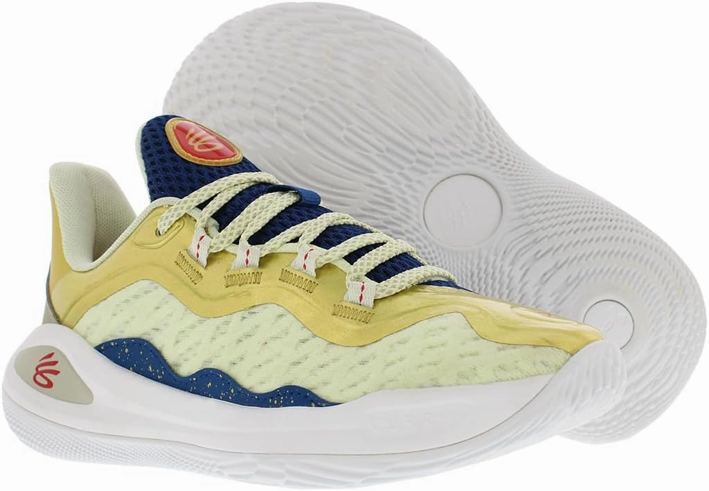 Under Armour Curry 11 CM - Boys' Grade School (White/Gold/Blue)