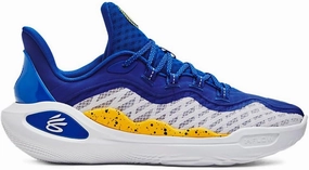 Under Armour Curry 11 Dub Nation Unisex Sneakers Size 11.5 Men, Size 13 Women Golden State Warriors 3026615-100 White Blue