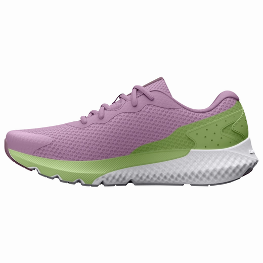 Under Armour Fresh Orchid/Lumos Lime/Misty Purple Charged Rogue 3 Youth Sneaker