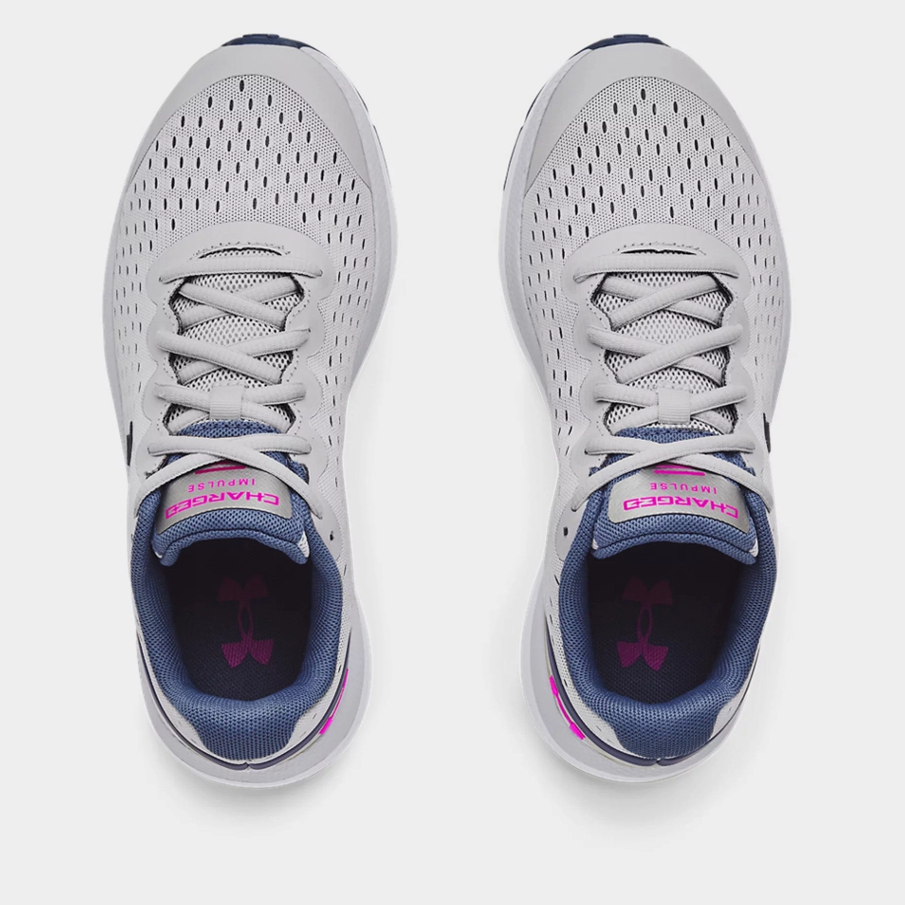Under Armour Halo Grey/White/Meteor Pink Charged Impulse Youth Sneaker