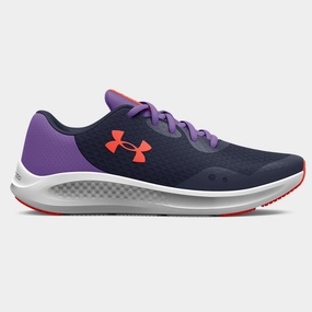 Under Armour Utility Blue/Vivid Lilac/Electric Tangerine Charged Pursuit 3 Youth Sneakers