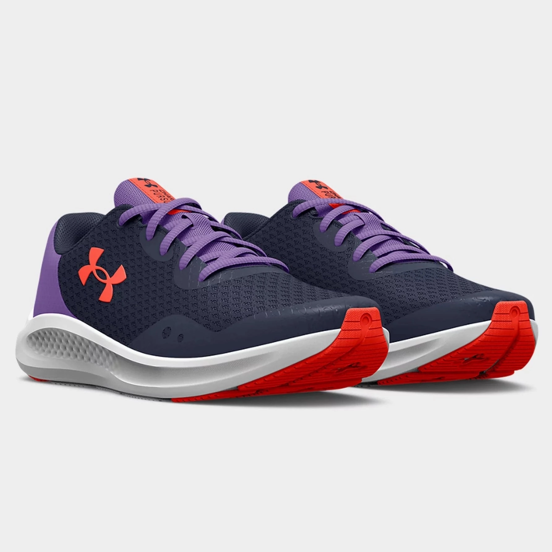 Under Armour Utility Blue/Vivid Lilac/Electric Tangerine Charged Pursuit 3 Youth Sneakers