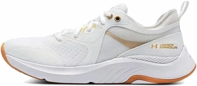 Under Armour Womens HOVR Omnia Metallic Training Shoe White/Gold Size 11
