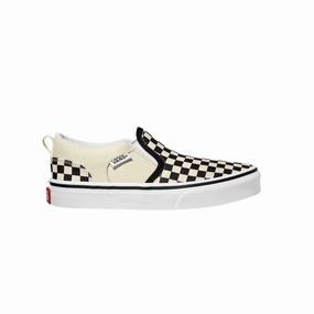 VANS Black/ Neutral Checkerboard Youth Asher Shoe