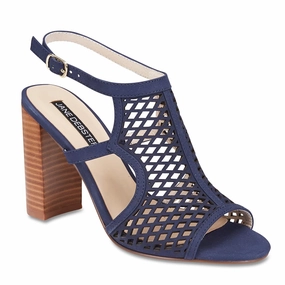 Varsity Heel in Navy Leather