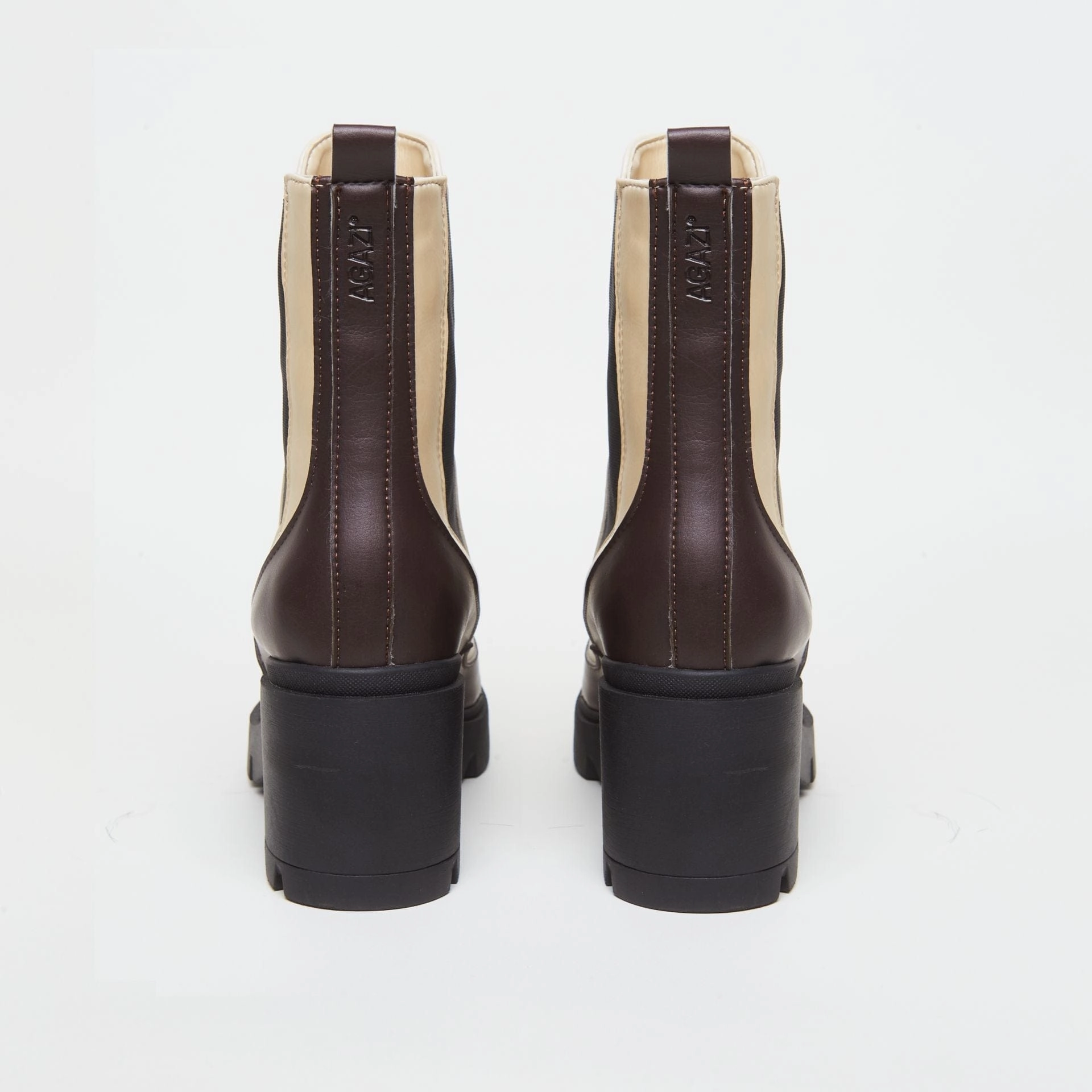 Vicky Vegan Leather Heeled Boots | Choco & Vanilla