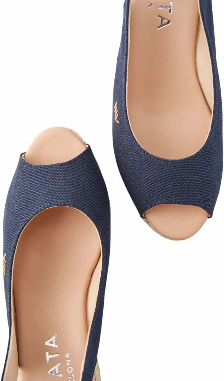 VISCATA Gavina Canvas Slingback Wedge with Ankle Strap Handmade 2  Heel Women's Sandals with Breathable Organic Cotton Canvas and 100% Natural Jute Midsole for all Casual Occasions