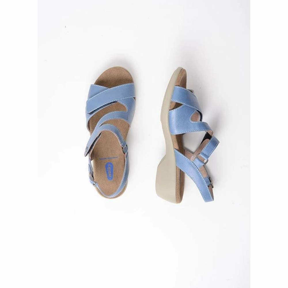 Wolky Fria Sky Blue Leather Sandal (Women's)
