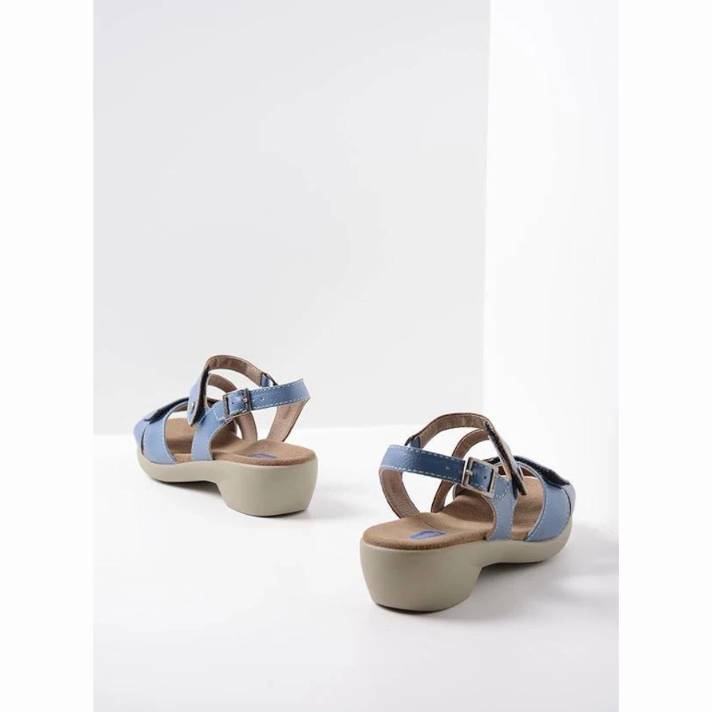 Wolky Fria Sky Blue Leather Sandal (Women's)
