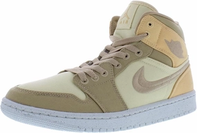 Women's Air Jordan 1 Mid SE Canvas (DV0427 102) - 11 Muslin/Celestial Gold/Sail/Desert