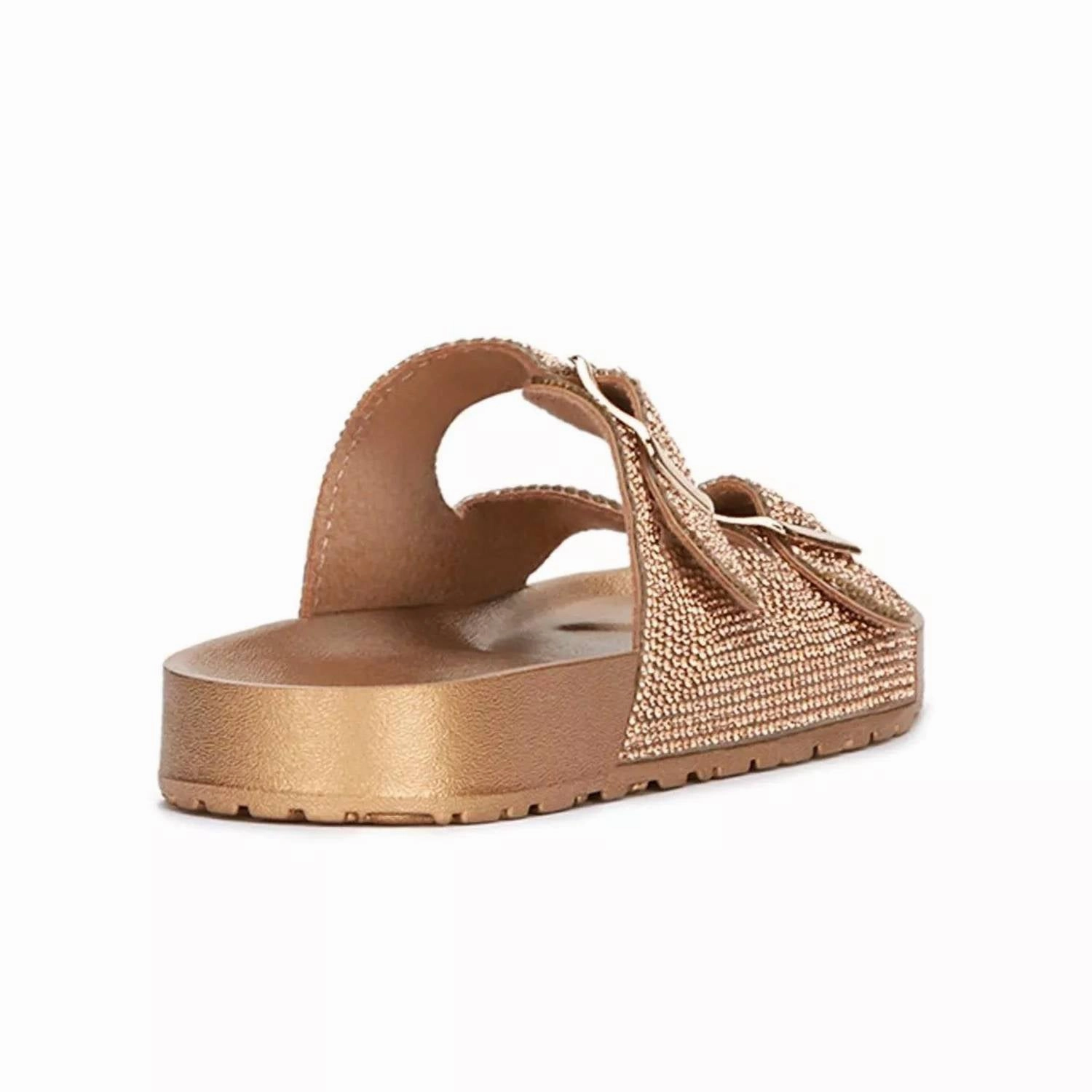 Women's Glamourous Footbed Rhinestones Sandals In Gold
