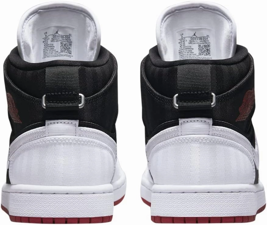 Women's Jordan 1 Mid SE Utility Black/White-Gym Red (DD9338 016)