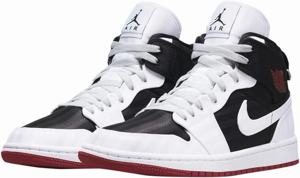 Women's Jordan 1 Mid SE Utility Black/White-Gym Red (DD9338 016)