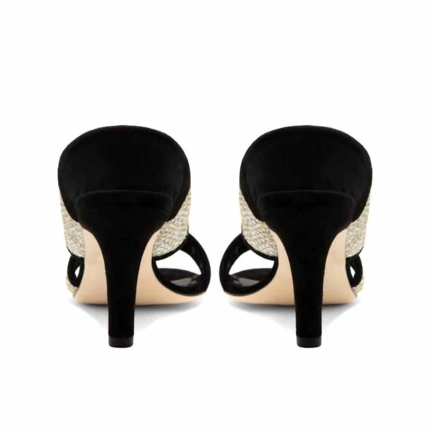 Women's Mery Suede Sandal In Silver Gold Fabric Black