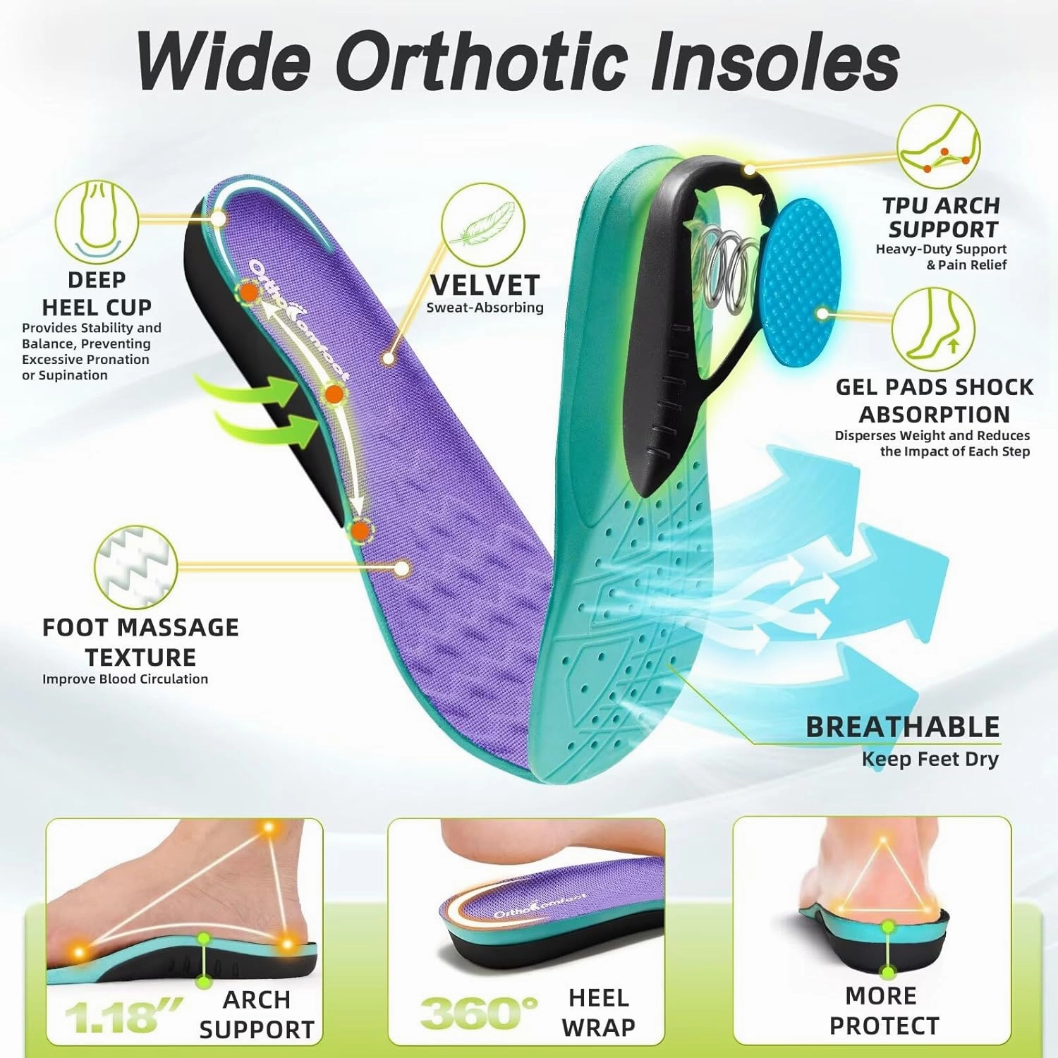 Women's Orthopedic Diabetic Wide Running Shoes: Comfortable Casual Arch Support Plantar Fasciitis Fashion Sneakers, High Arch Work Tennis Walking Shoes for Foot and Heel Pain Relief