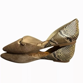 Women's Rina Snake Print Suede Sandals In Brown Suede/snake Print Leather