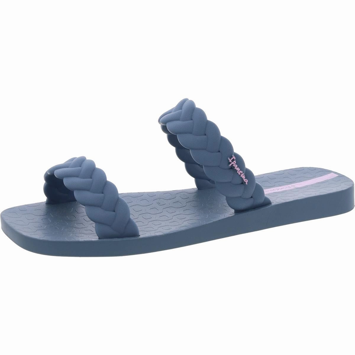 Womens Braided Rubber Slide Sandals