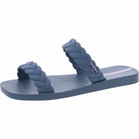 Womens Braided Rubber Slide Sandals
