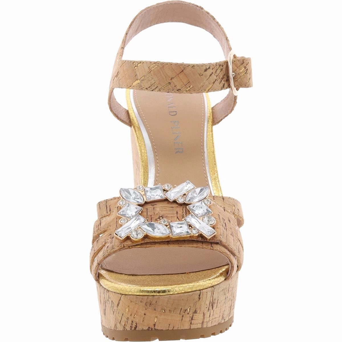 Womens Buckle Cork Platform Sandals