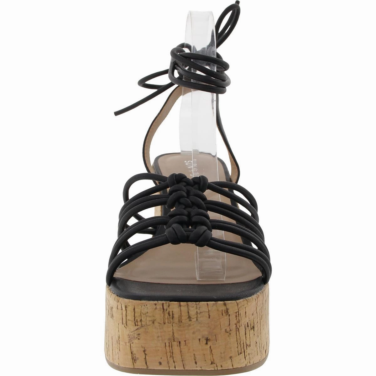 Womens Cork Faux Leather Lace-Up