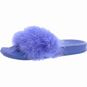Womens Faux Fur Manmade Pool Slides