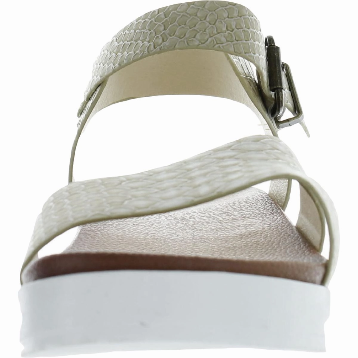 Womens Faux Leather Buckle Ankle Strap