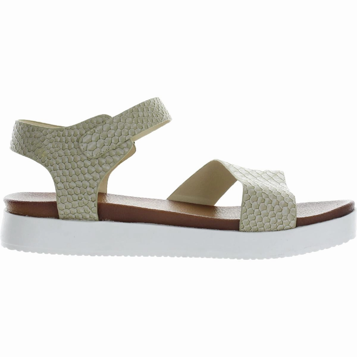 Womens Faux Leather Buckle Ankle Strap